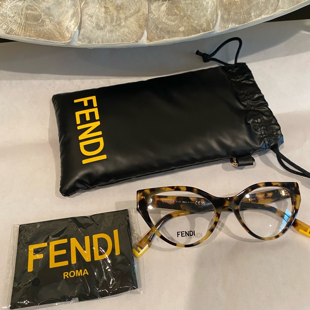 New Fendi Brown Tortoiseshell optical Glasses